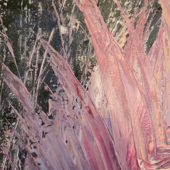 HANDCRAFTED Abstract Painting HANDPAINTED Wall Art Decor Pink Gray Purple Blue - Picture 9 of 17